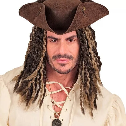 Widmann SRL Tricorn hoed verweerd leer bruin Julia