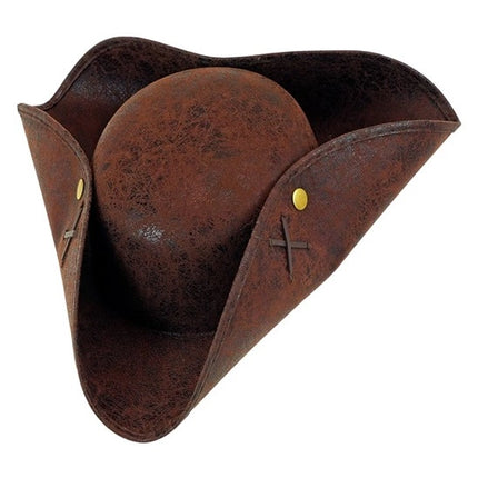 Widmann SRL Tricorn hoed verweerd leer bruin Julia