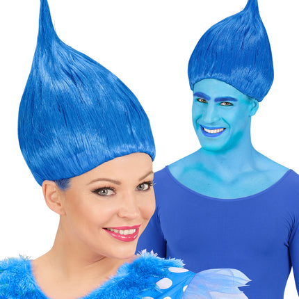 Widmann SRL Trollen pruik blauw