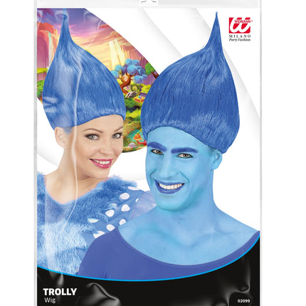 Widmann SRL Trollen pruik blauw