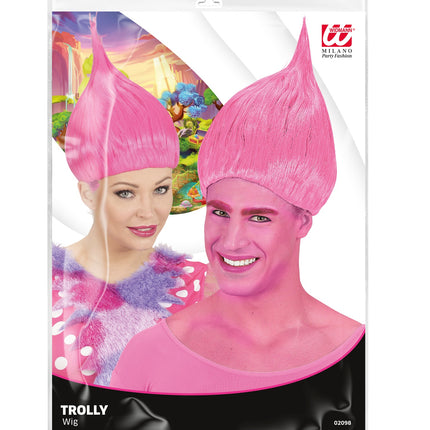 Widmann SRL Trollen pruik roze
