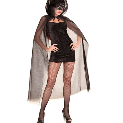 Widmann SRL Tule cape met glitters