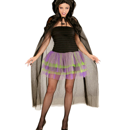 Widmann SRL Tule cape met glitters