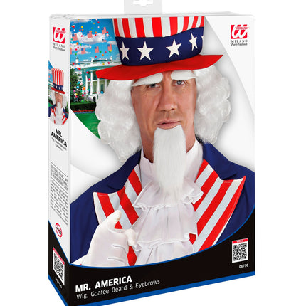 Widmann SRL Uncle Sam pruik USA Amerika luxe