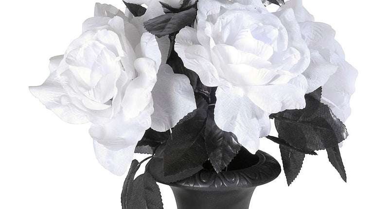 Widmann SRL Vaas met 6 witte rozen met kleurverlichting