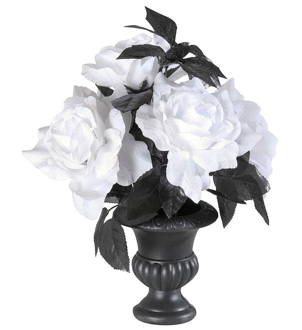 Widmann SRL Vaas met 6 witte rozen met kleurverlichting