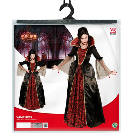 Widmann SRL Vampieren jurk zwart rood creepy