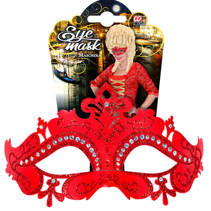 Widmann SRL Venetiaans oogmasker Lune rood