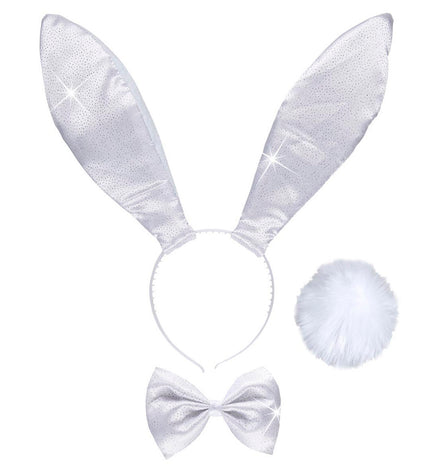 Widmann SRL Verkleedset bunny wit glitters
