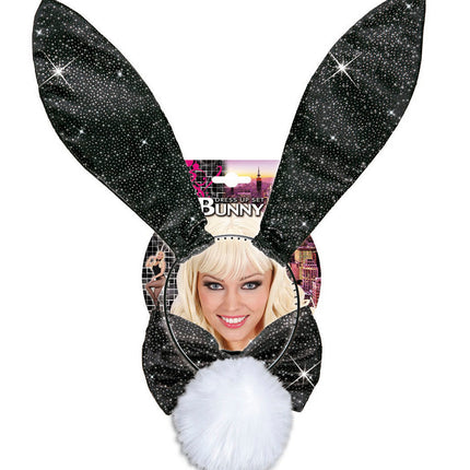 Widmann SRL Verkleedset bunny zwart glitters