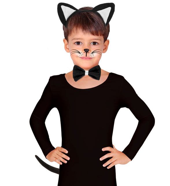Widmann SRL Verkleedset kat oren staart en strik