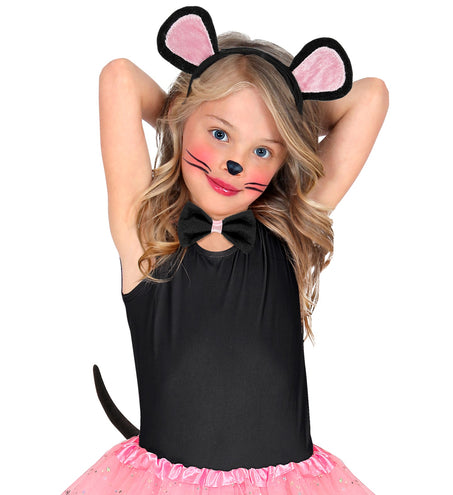 Widmann SRL Verkleedset muis met oren staart en strik