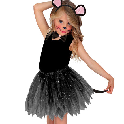 Widmann SRL Verkleedset muis met oren staart en strik