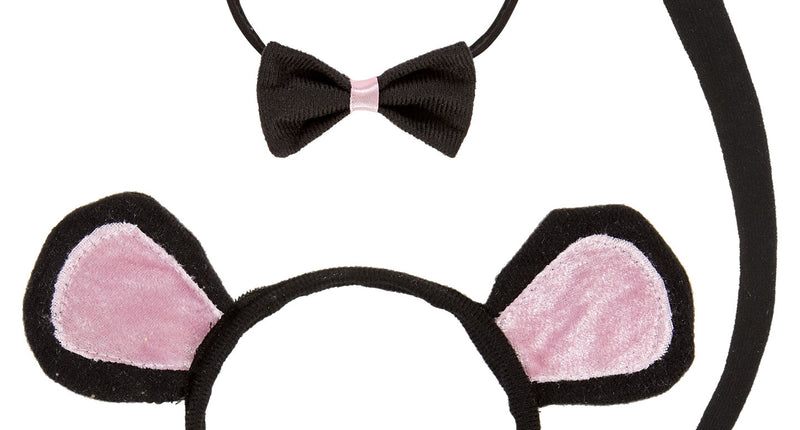 Widmann SRL Verkleedset muis met oren staart en strik