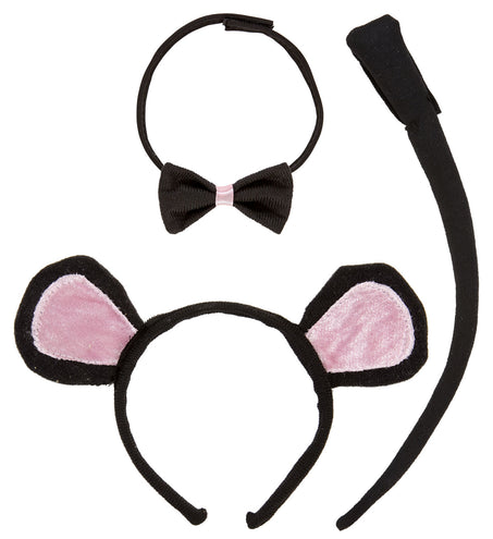 Widmann SRL Verkleedset muis met oren staart en strik