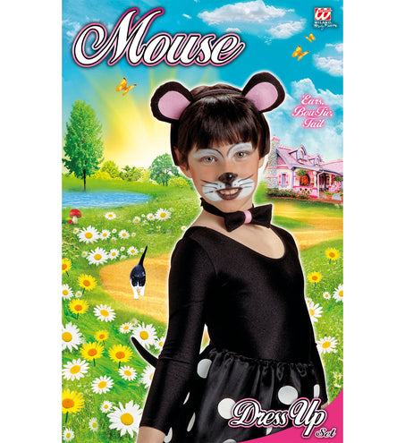 Widmann SRL Verkleedset muis met oren staart en strik