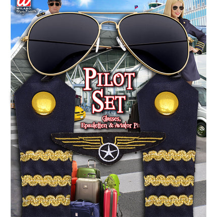 Widmann SRL Verkleedset piloot kapitein