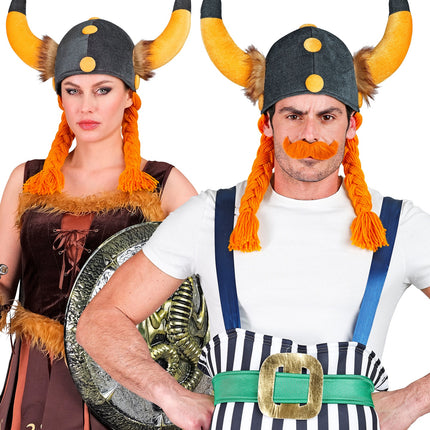 Widmann SRL Viking helm met vlechten