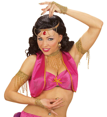 Widmann SRL vingerhandschoen uit gouden pareltjes