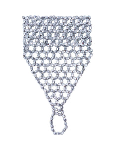 Widmann SRL vingerhandschoen uit zilveren pareltjes