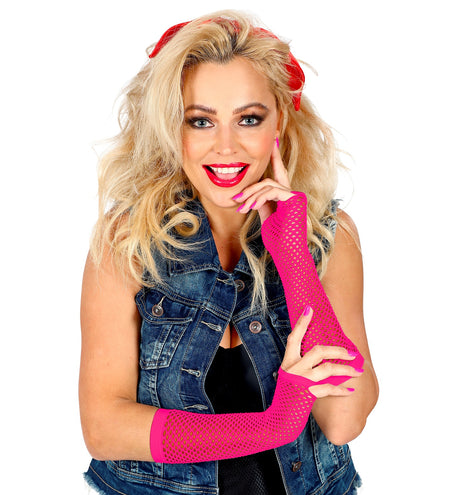 Widmann SRL Vingerloze handschoenen lang roze