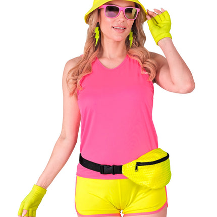 Widmann SRL Vingerloze handschoenen neon geel