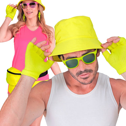 Widmann SRL Vingerloze handschoenen neon geel