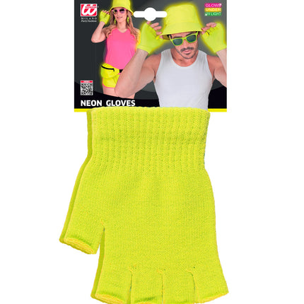 Widmann SRL Vingerloze handschoenen neon geel