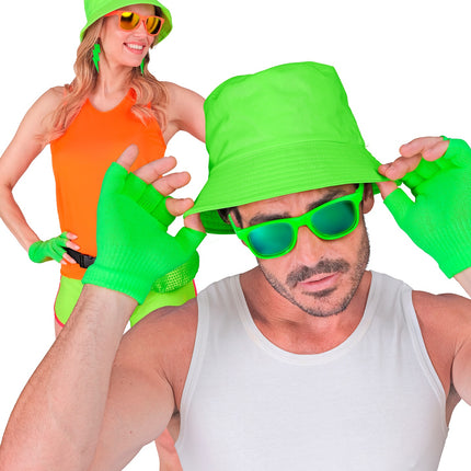 Widmann SRL Vingerloze handschoenen neon groen