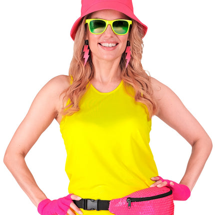 Widmann SRL Vingerloze handschoenen neon roze