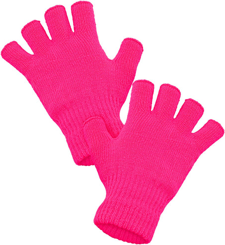 Widmann SRL Vingerloze handschoenen neon roze