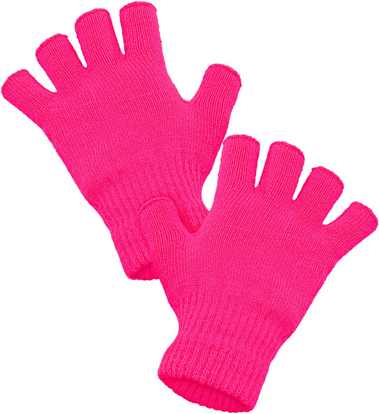 Widmann SRL Vingerloze handschoenen neon roze