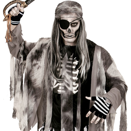 Widmann SRL Vingerloze handschoenen skelet piraat