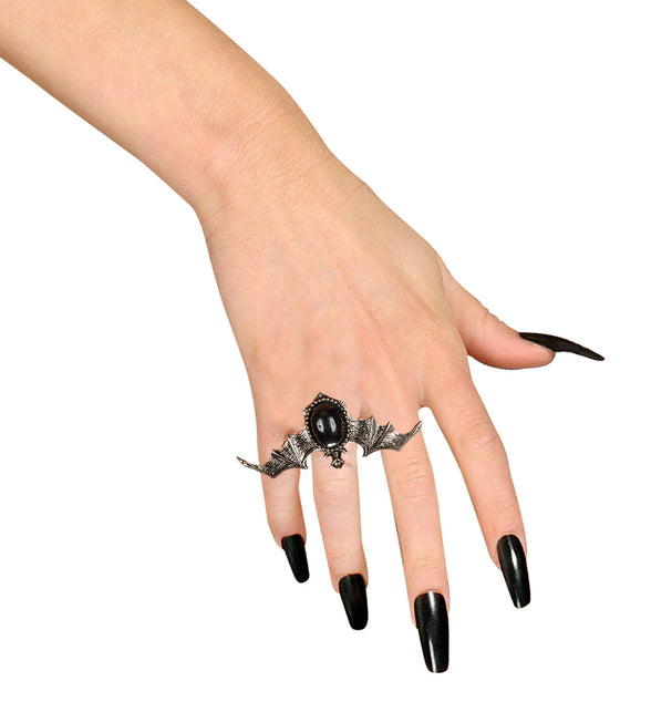 Widmann SRL Vleermuis ring met zwarte gemsteen