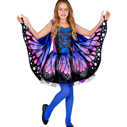 Widmann SRL Vlinder kostuum kinderen blauw paars