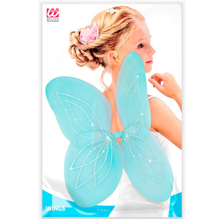 Widmann SRL Vlindervleugels glitter blauw kinderen