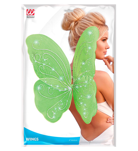 Widmann SRL Vlindervleugels glitter groen