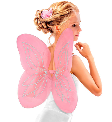 Widmann SRL Vlindervleugels glitter roze kinderen