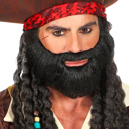 Widmann SRL Volle baard met snor in zwart