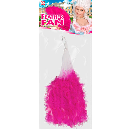 Widmann SRL Waaier roze met veren