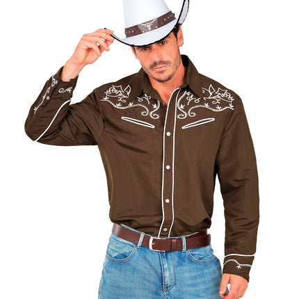 Widmann SRL Western cowboy shirt bruin Ringo