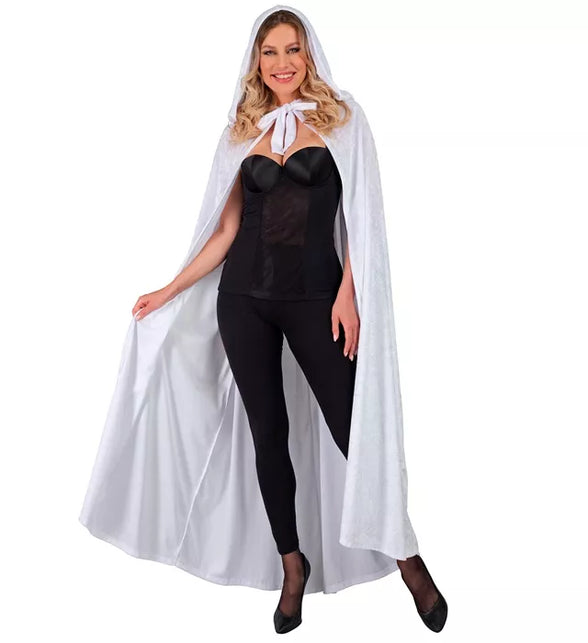 Widmann SRL Wit fluwelen cape met kap 140cm Bente