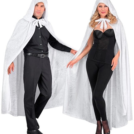 Widmann SRL Wit fluwelen cape met kap 140cm Bente