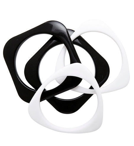 Widmann SRL Wit met zwarte disco armbandjes