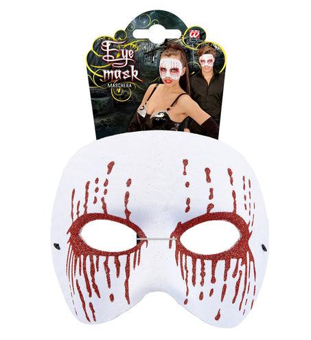 Widmann SRL Wit psychomasker met bloedende ogen