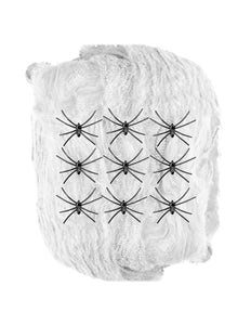 Widmann SRL Wit spinnenweb met negen spinnen