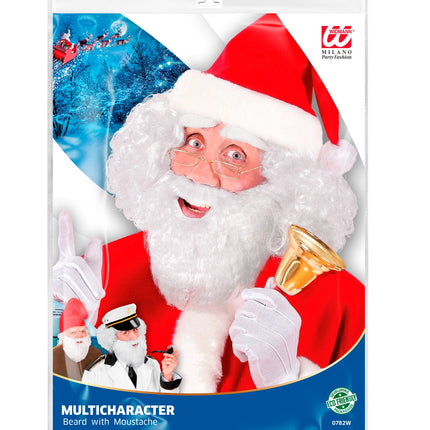 Widmann SRL Witte baard met snor kerstman