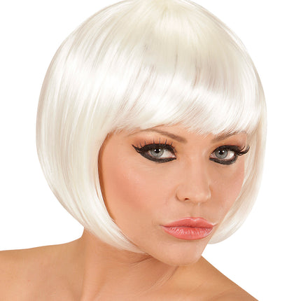 Widmann SRL Witte boblijn pruik dame