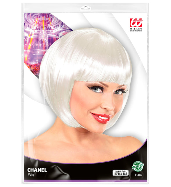 Widmann SRL Witte boblijn pruik dame