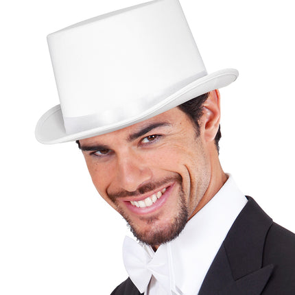 Widmann SRL Witte hoge hoed met band